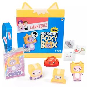LankyBox Mini Foxy Mystery Box Med Figurer, Squishies, Klistermæ Multicolor