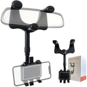 Max Car Phone Holder Universal Clip Roterbar og Trækkelig Bil Telefon Holder Bagudsigt Spejl Kørsel Optager Bracket GPS Mobil Telefon Support