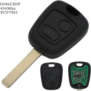 Komplet nøgleelektronik skal programmeres Plip Peugeot 107 207 307 407 106 206 306 406 Citroen C1 C2