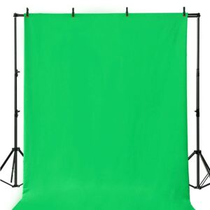 Grøn skærmbaggrund med stativsæt til fotografering 3,3 x 4,9 fod, virtuelt grønt skærm-baggrundsark til Video Studio C