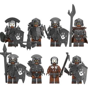 LEIGELE 8 stk Ringenes Herre Series Minifigurer Byggeklodssæt, Soldiers Warrior Mini Action Figurer Legetøj til børn[GL]