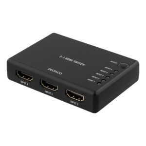 Deltaco HDMI Switch, 5 inputs to 1 output, 4K in 60Hz, 7.1, blac