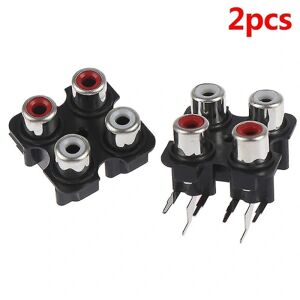 2 stk 4-vejs 6pin Rca hun Audio Video stik Av koncentrisk socket stik Jrkz