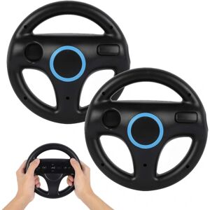 QQQUN 2-pak sort hjulstyring WII Controller Design Stand Mario Kart Racing Game Ratstativ til Game Controller