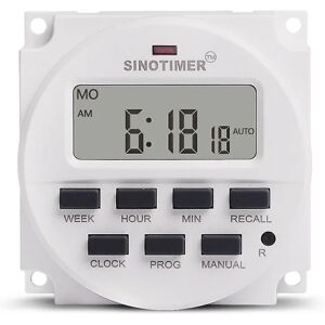 Sinotimer 15,98 tommer LCD digital timer 12v Dc 7 dages programmerbar tidskontakt Tm618n-4