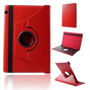 Generic Huawei MediaPad T5 litchi læder flip etui - Rød Red