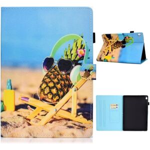 Generic Lenovo Tab M10 Cool Mønster Læder Flip Etui - Cool Ananas Multicolor