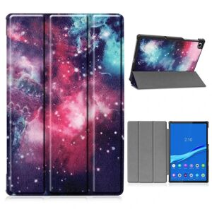 Generic Lenovo Tab M10 FHD Plus Tre-fold Mønster Læder Etui - Galaxy Møn Multicolor