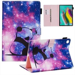 Generic Samsung Galaxy Tab S5e Stilfuldt mønster læder flip etui - Panda Multicolor