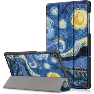 Generic Lenovo Tab M10 HD Gen 2 Tre-fold Mønstret Læder Flip Etui - Oil Blue