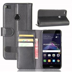 Generic Huawei Honor 8 Lite Smart etui i ægte læder - Sort Black