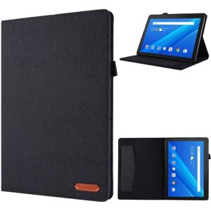 Generic Lenovo Tab M10 Klæde Læder Flip Etui - Sort Black