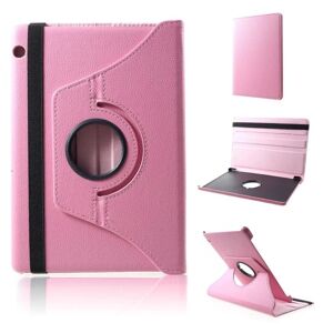 Generic Huawei MediaPad T5 litchi læder flip etui - Lyserød Pink