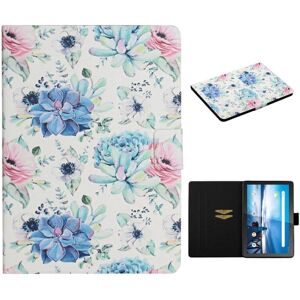 Generic Lenovo Tab M10 Cool Flower Læder Etui - Blå Blomst Multicolor