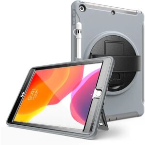 Generic iPad 10.2 (2019) 360 drejelig holdbart etui - Grå Silver grey