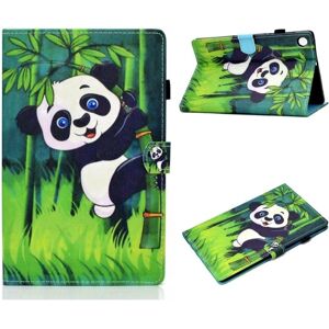 Generic Lenovo Tab M10 FHD Plus Mønster Tryk Læder Etui - Panda og Bambu Multicolor