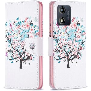 Generic Wonderland Motorola Moto E13 Flip Etui - Blomst Træ Multicolor