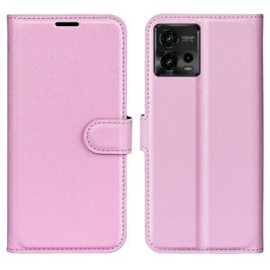 Generic Klassisk Motorola Moto G72 Flip Etui - Lyserød Pink