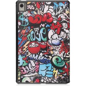 MTK Nokia T21 Trifold Stand Sleep Wake Tabletcover-etui - Graffiti Multicolor