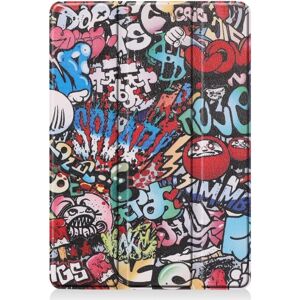 MTK Apple iPad 10.2 Trifoldet Stativ Tablet-Taske - Graffiti Mønster Multicolor