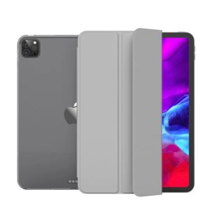 SKALO iPad Pro 12.9 (Gen 4/5/6) Trifold Etui med gennemsigtig ba Grey