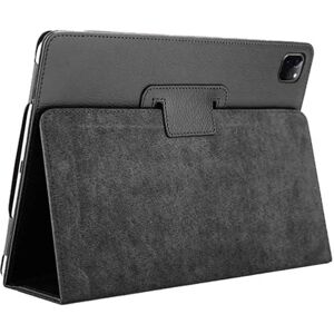 SKALO iPad Pro 12.9 (Gen 4/5/6) Duofold Litchi Flip Cover - Sort Black