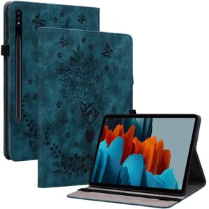 SKALO Samsung Tab S9+/S9+ FE Mandala Butterfly Flip Cover - Blå Blue