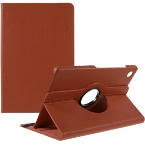 SKALO Samsung Tab A8 10.5 (2021/2022) 360 Litchi Flip Cover - Br Brown