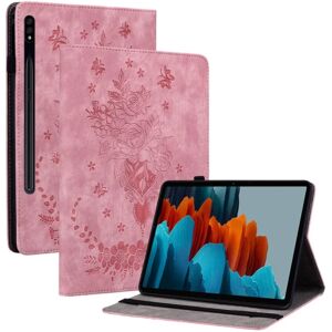 SKALO Samsung Tab S9+/S9+ FE Mandala Butterfly Flip Cover - Pink Pink