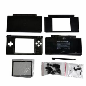 Klar vit/svart hölje Shell Cover Case Komplet sæt Ersättning til Nintendo Ds Lite For Ndsl Spelkonsol Case Transparent Svart