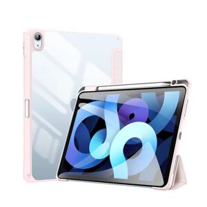 Apple For Ipad Air 4 10.9 2020- etui, Folio Tri-Fold Stand Smart Case med avtagbart smalt hårt skal genomskinlig bagside - rosa
