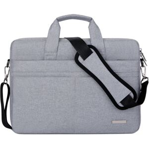 Grå bærbar taske 15,6 tommer vandtæt dokumentmappe PC taske Tablet Computer Satchel Skuldertaske Gave til mænd Kvinder College Class Work Business Travel, 41cm