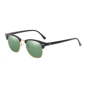 Megabilligt Sorte solbriller klubmaster grønt glas sort