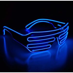 (Blå)Neon Rave Glasses El Wire Blinkande LED Solglasögon Light Up DJ Kostymer til fest, 80-tal, EDM, Halloween