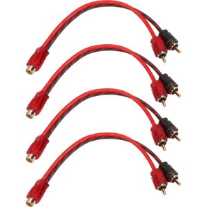 4 STK Bil RCA 1 hun 2 han adapter Y splitter højttaler lydkabel 20 cm langt til enhed med 3,5 mm stik