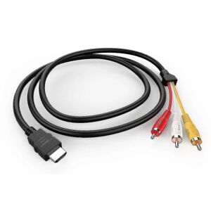 HDMI til Rca-kabel, 1080p 5ft/1,5 m HDMI-han til 3-rca Video Audio Av Kabelstik Adapter Sender Kompatibel med Tv Hdtv Dvd Høj kvalitet Høj kvalitet