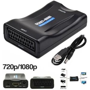 SCART til HDMI Adapter 1080P HD Video Audio Upscale Converter black