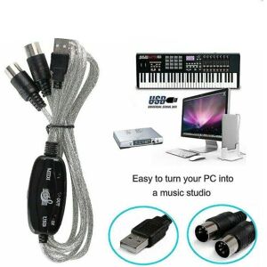 Usb Interface til Midi Converter Adapter Kabel Musik Keyboard Mac Windows 7 8 10