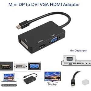 Mini Display Port til Thunderbolt til HDMI Vga Dvi Adapter til Macbook Pro Mac Air