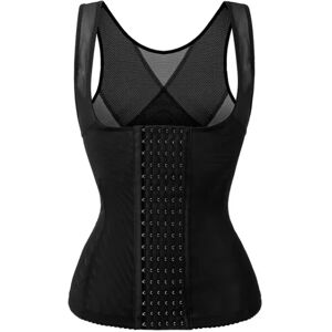 HeyMAN Kvinder talje trænervest Mavekontrol Body Shaper Slankende Shapewear Skede Bælte Flad mavebælte Talje Cincher Korset Vest Black XXXL