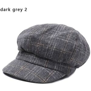 Ottekantede kasketter Hatte Maler Newsboy-kasketter Kvinder Baret MØRKEGRÅ 2 dark grey 2