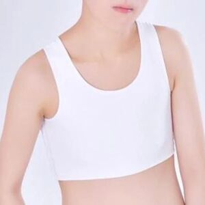 Fashion Compression Chest Binder Kvinder Ærmeløs Vest Solid Kort Tank Tops White M