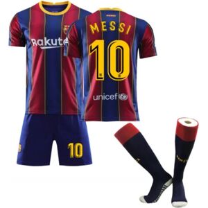 Barcelona trøje 20-21 hjemme og ude nr. 10 Messi spilledragt red blue 20  110-120cm