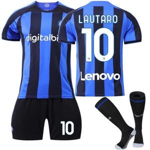 Inter Milan hjemmefodboldtrøjesæt T-shirt nr. 10 Lautaro #10 8-9Y