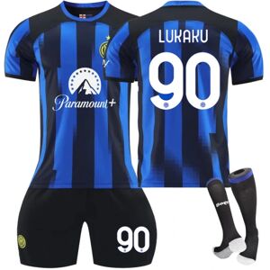 23-24 Inter Milan hjemme nr. 90 Lukaku trøje 10 Lautaro nr. 14 Pulisic fodbolddragt NO.90 LUKAKU 24