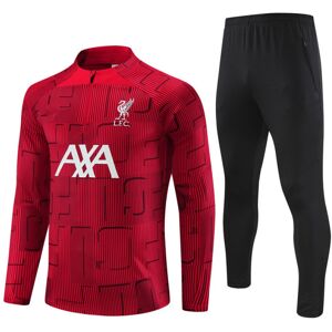 23-24 sæson Liverpool langærmet trøje til voksne og børns fodbolduniform opvarmning langærmet halvtræk træningsuniform red camouflage 18