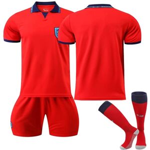 Goodies England VM 2022 udebanetrøje England holdtrøje fodboldtrøje T-shirt shorts sæt fodbold 3-delt sæt til børn Voksne Adult XL（180-190cm）