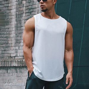 Sexy Dance Mænd Basic Tank Tops Rund Hem Muscle Shirt Bodybuilding Workout Vit L