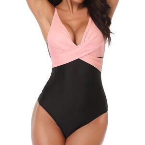 Bikini Push up Badedragt Dame Badetøj Pink & Sort 0 L