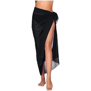 Beach Sarong Pareo Bikini Wrap Nederdel Cover Up Til Badetøj black